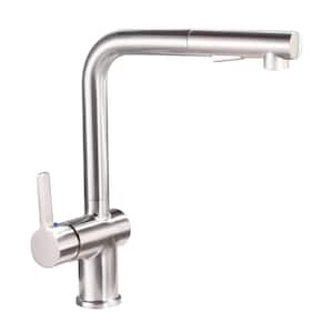 Single-Handle Pull Out Sprayer Kitchen Faucet in Brushed Nickel