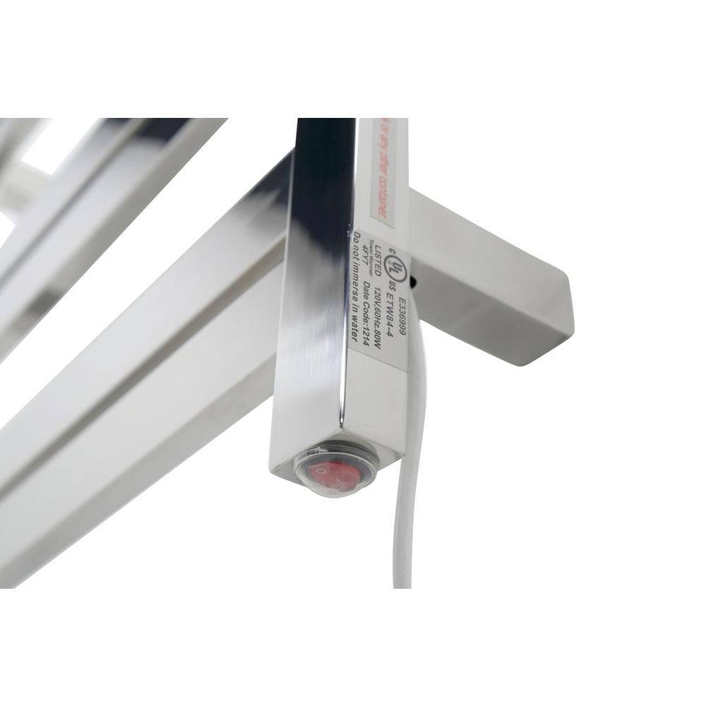 Polished Chrome 6-Bar Stainless Steel Wall Mounted Towel Warmer