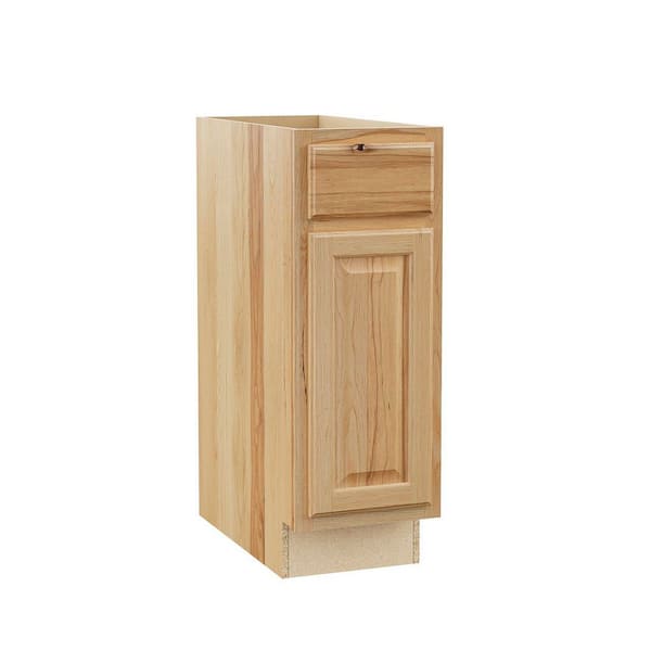 Hampton 12 in. W x 24 in. D x 34.5 in. H Assembled Base Kitchen Cabinet in Natural Hickory