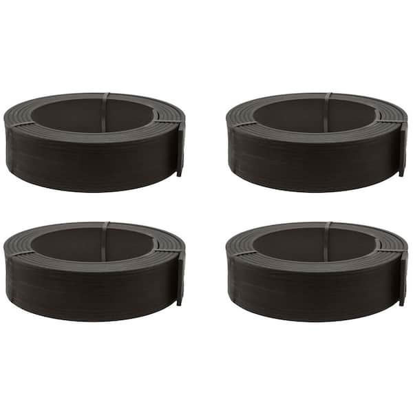 20 ft. (L) x 4 in. (H) Pro Black Composite Plastic Landscape Edging-4-Pack
