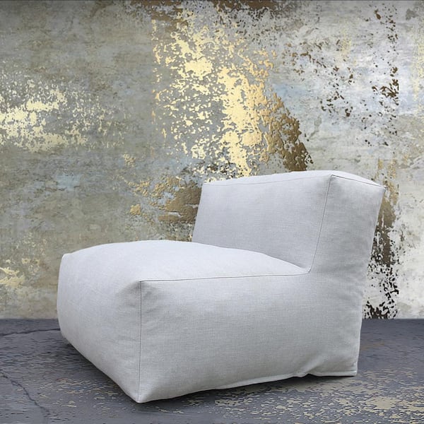 eVita Outdoor Plastic Patio Furniture Set Bean Bag Armless Middle Chair Sectional Chair (Light Gray)