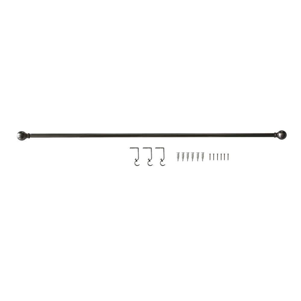 48 in.-84 in. Single 5/8 in. Curtain Rod Kit in Brushed Nickel with Ball Finial price history on PriceWatchPro