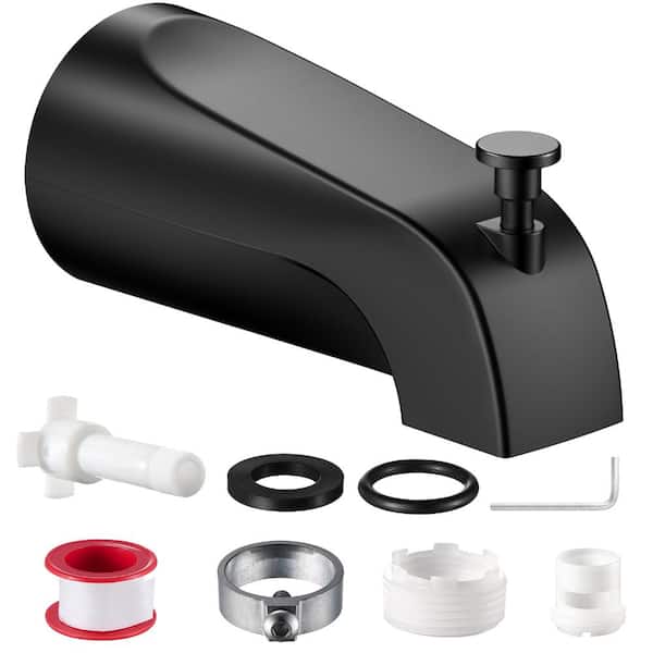 Matte Black Universal Bathtub Tub Spout with Diverter for Slip-Fit Copper and IPS Connections