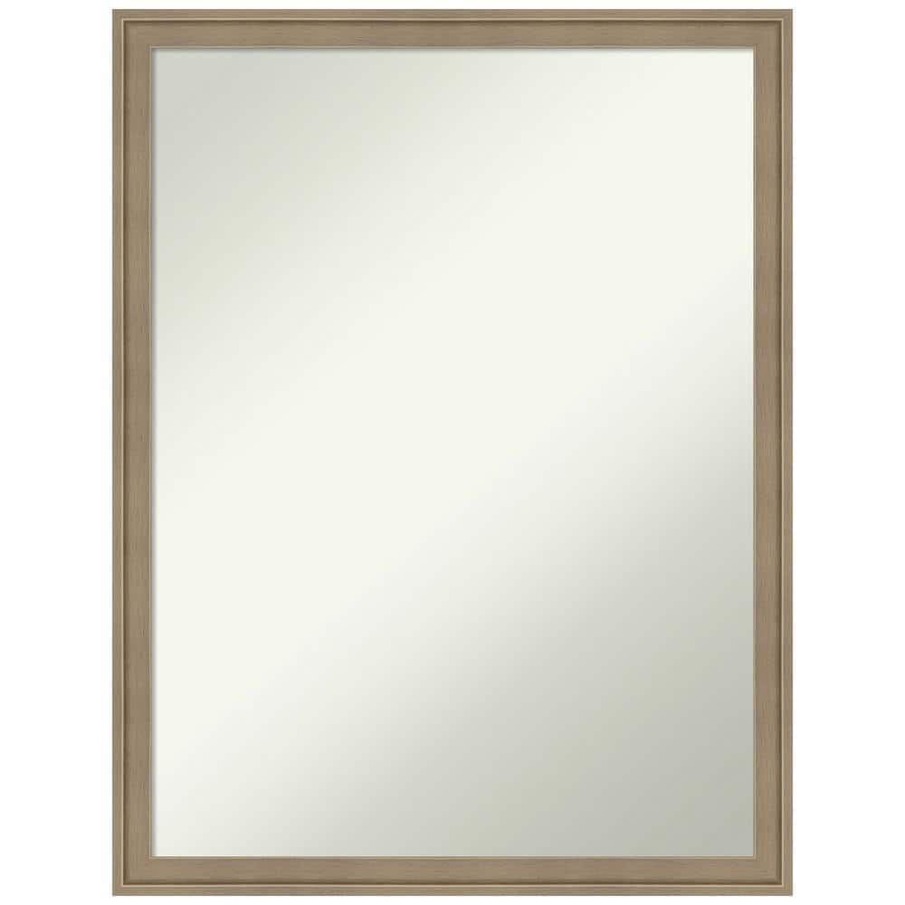 Florence Light Brown 19.75 in. W x 25.75 in. H Non-Beveled Casual Rectangle Framed Bathroom Wall Mirror in Brown -  Amanti Art, A38868100344