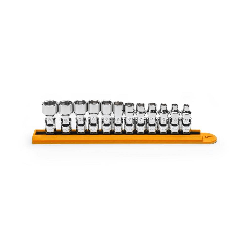 1/4 in. Drive 6-Point Metric Flex Socket Set (12-Piece)
