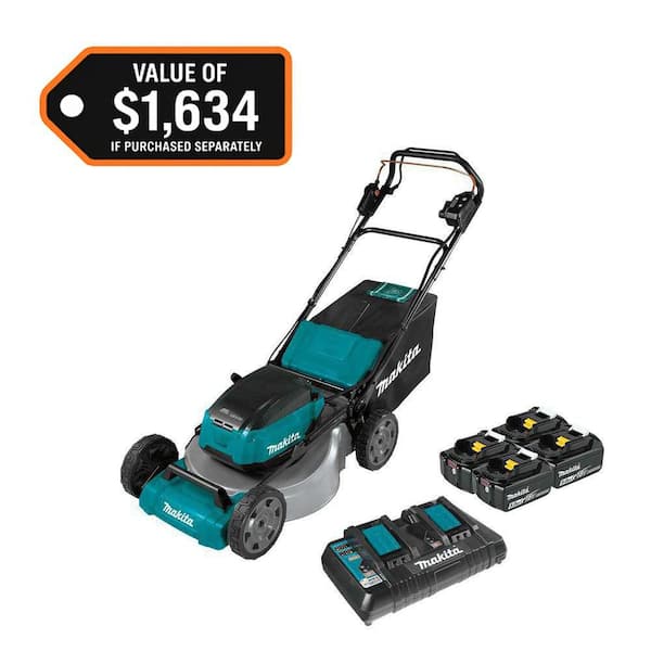 21 in. 18V X2 (36V) LXT Lithium-Ion Cordless Walk Behind Self Propelled Lawn Mower Kit with 4 Batteries (5.0 Ah)
