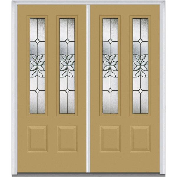 MMI Door 72 in. x 80 in. Cadence Left-Hand Inswing 2-Lite Decorative 2-Panel Painted Fiberglass Smooth Prehung Front Door