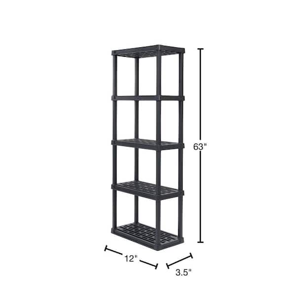 Reviews for Rimax Black 3-Tier Plastic Garage Storage Shelving Unit (36 in.  W x 39 in. H x 18 in. D)