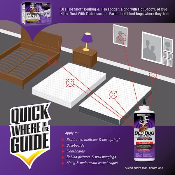 Hot Shot 8 oz. Bed Bug and Flea Killer Powder HG-96084 - The Home