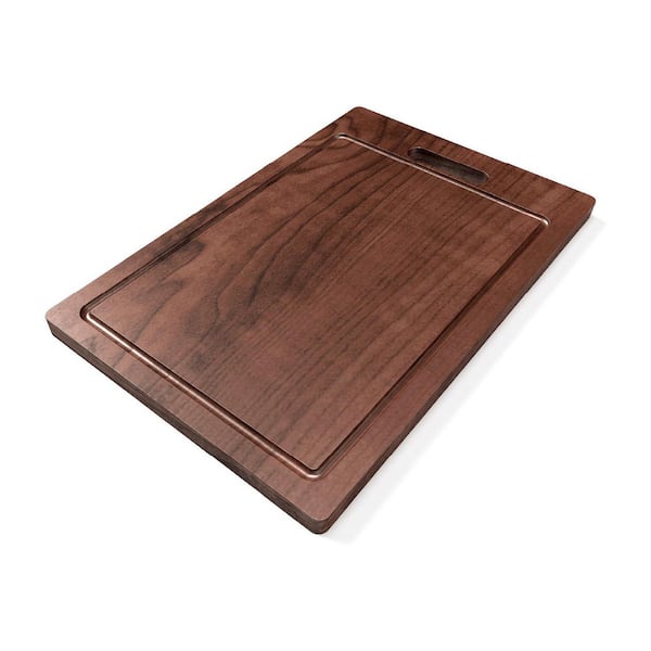 16.8 in. x 11 in. x 0.9 in. Rectangle Mahogany Hardwood Solid Cutting Board for Workstation Kitchen Sinks