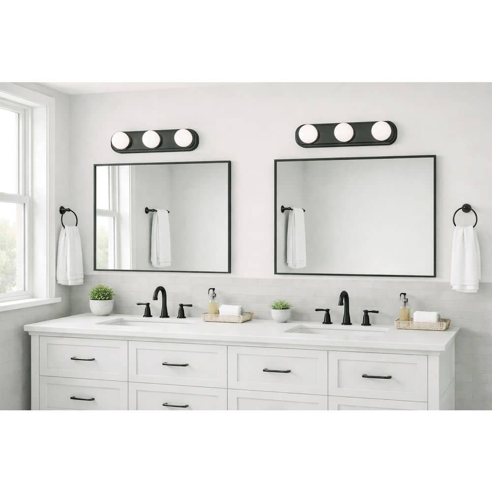 Hollywood 24 in. 3-Light Black LED Vanity Light Bar price history on PriceWatchPro