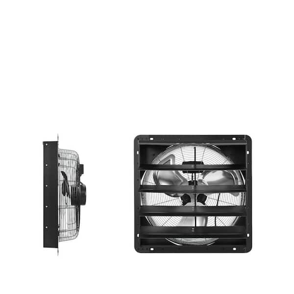 KIWDZFU 3200-CFM Black Electric Gable Mount Exhaust Fan with Adjustable Speed Controller and Automatic Shutter for Ventilation