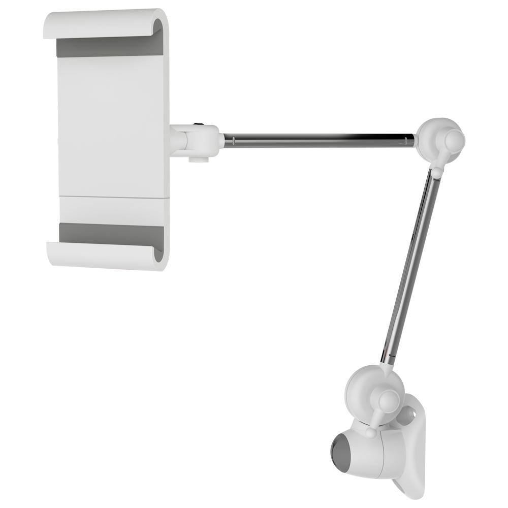 White and Silver Universal Multi-Position Tablet Mount with 360° Rotation