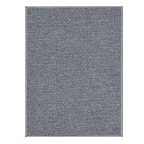 Ottomanson Basics Collection Non-Slip Rubberback Modern Solid Design 2x3 Indoor Area Rug/Entryway Mat, 2 ft. 3 in. x 3 ft., Gray