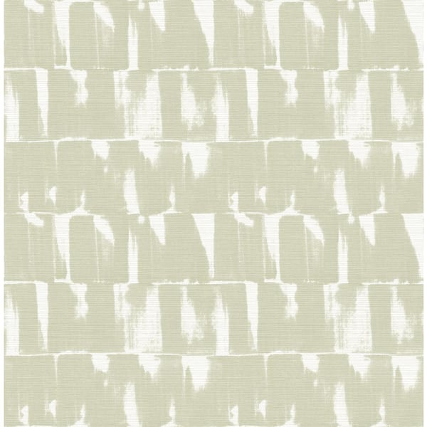 A-Street Prints Bancroft Artistic Stripe Green Nonpasted Non Woven Wallpaper Sample