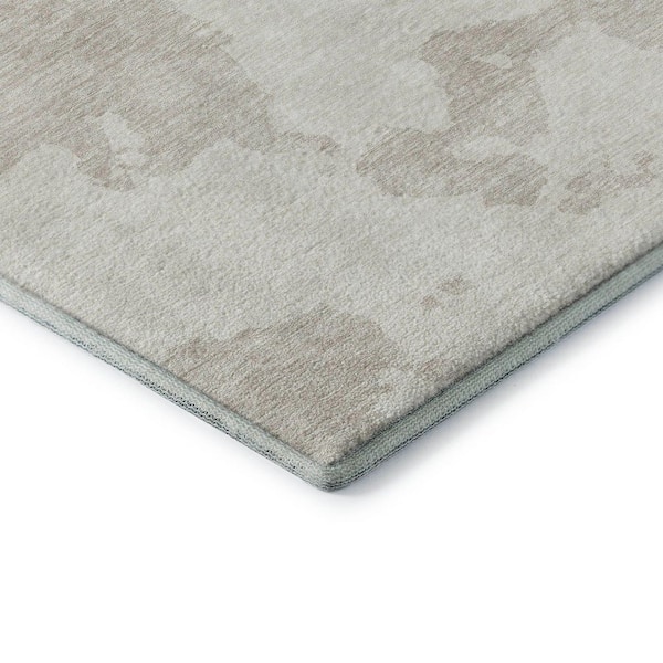 Mayfield Premium Machine Washable Abstract AMF975 Ivory 2 ft. 3 in. x 7 ft. 6 in. Runner Rug