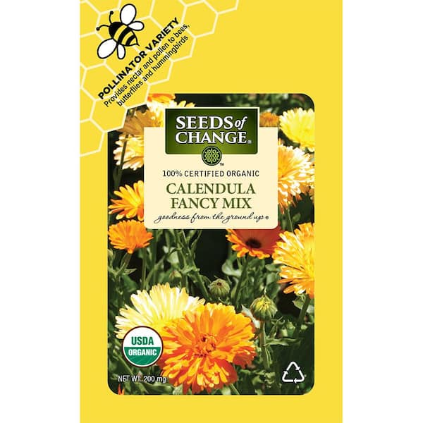Organic Calendulas Fancy Mix Flower Seeds