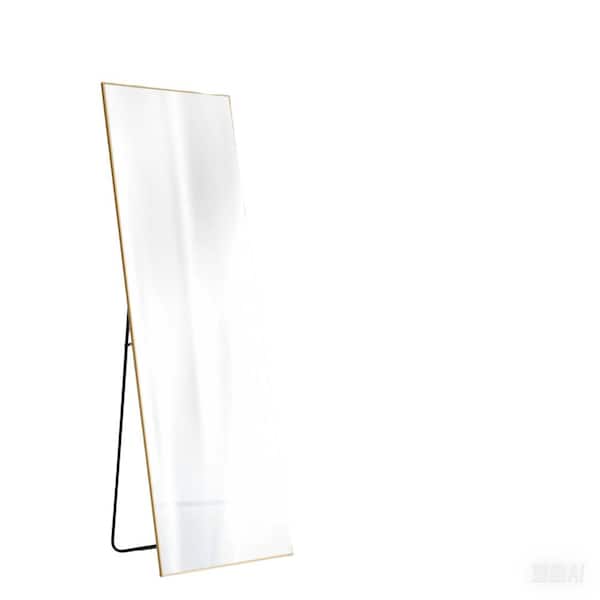 Gold Frame Mirror Rectangle Frame Full Length Mirror 20.5 in. W x 64.5 in. H Suitable for Bedrooms and Living Rooms