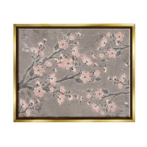 Cherry Blossom Pattern Composition Design by Diane Stimson Floater Framed Nature Art Print 31 in. x 25 in.