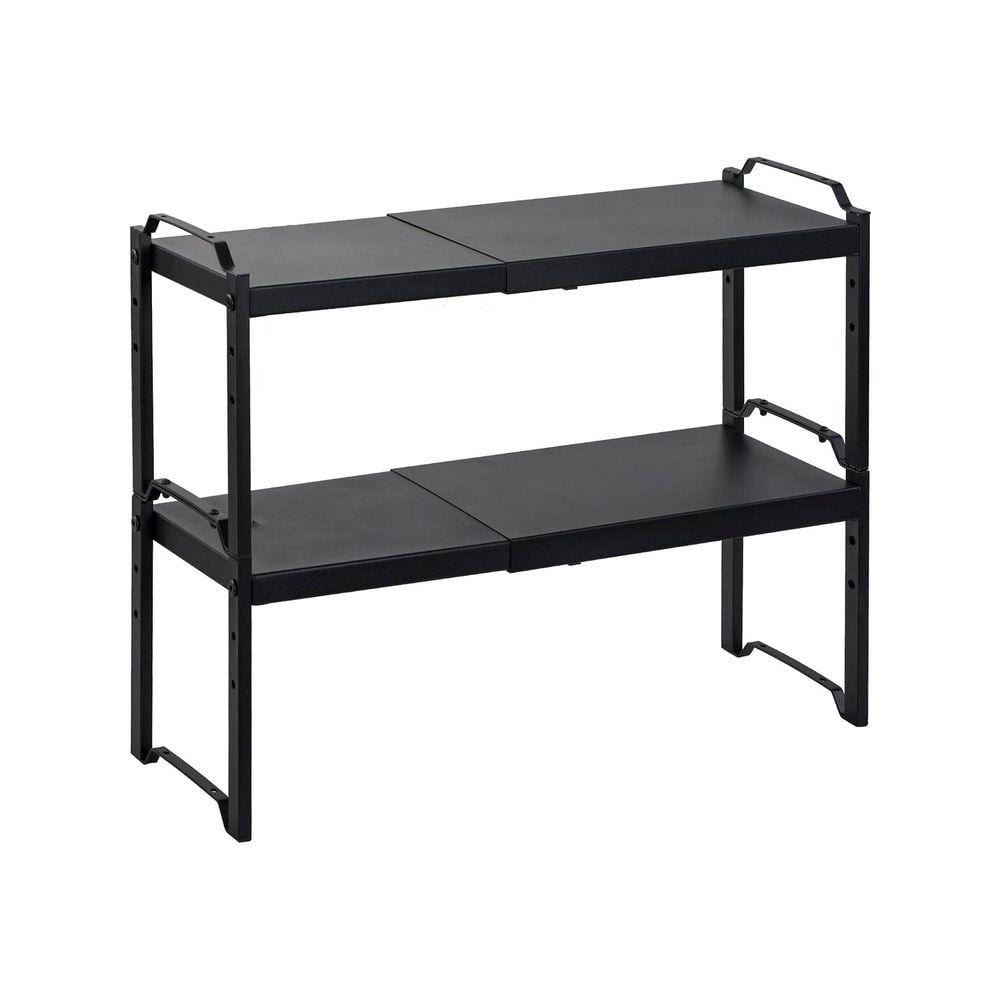 Lynzavix Expandable 2-Shelf Black Adjustable Stackable Metal