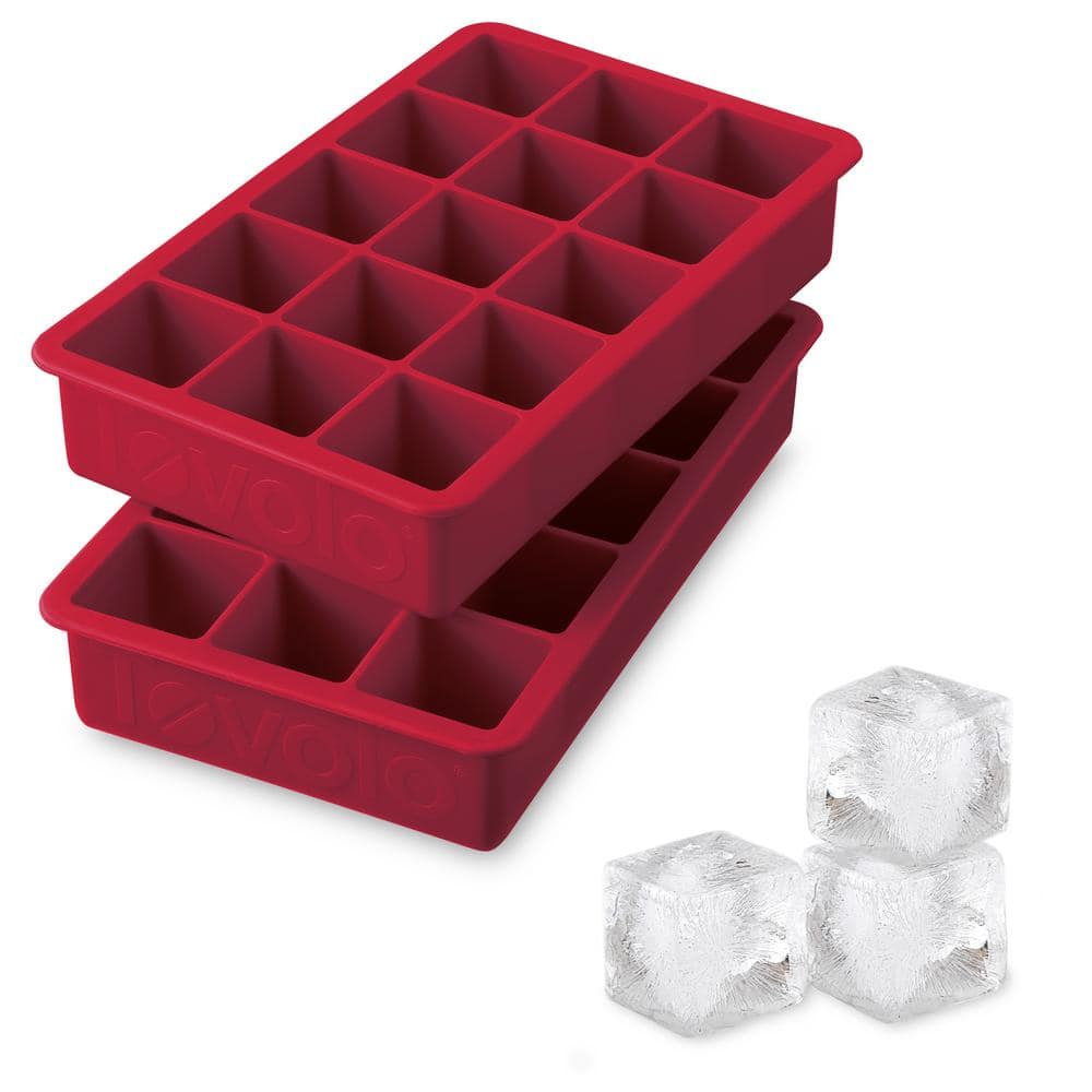 Spectrum Cube Silicone Ice Mold Tray 1.25 Cubes for Whiskey, Bourbon, Spirits & Liquor, Set, Cayenne Red-22017-400 - The Home Depot