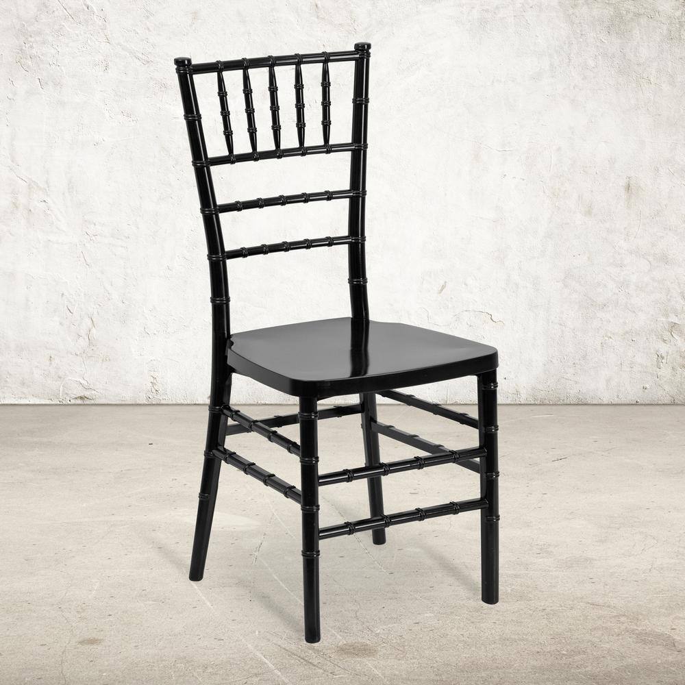 Hercules Black Resin Armless Chiavari Stacking Chair