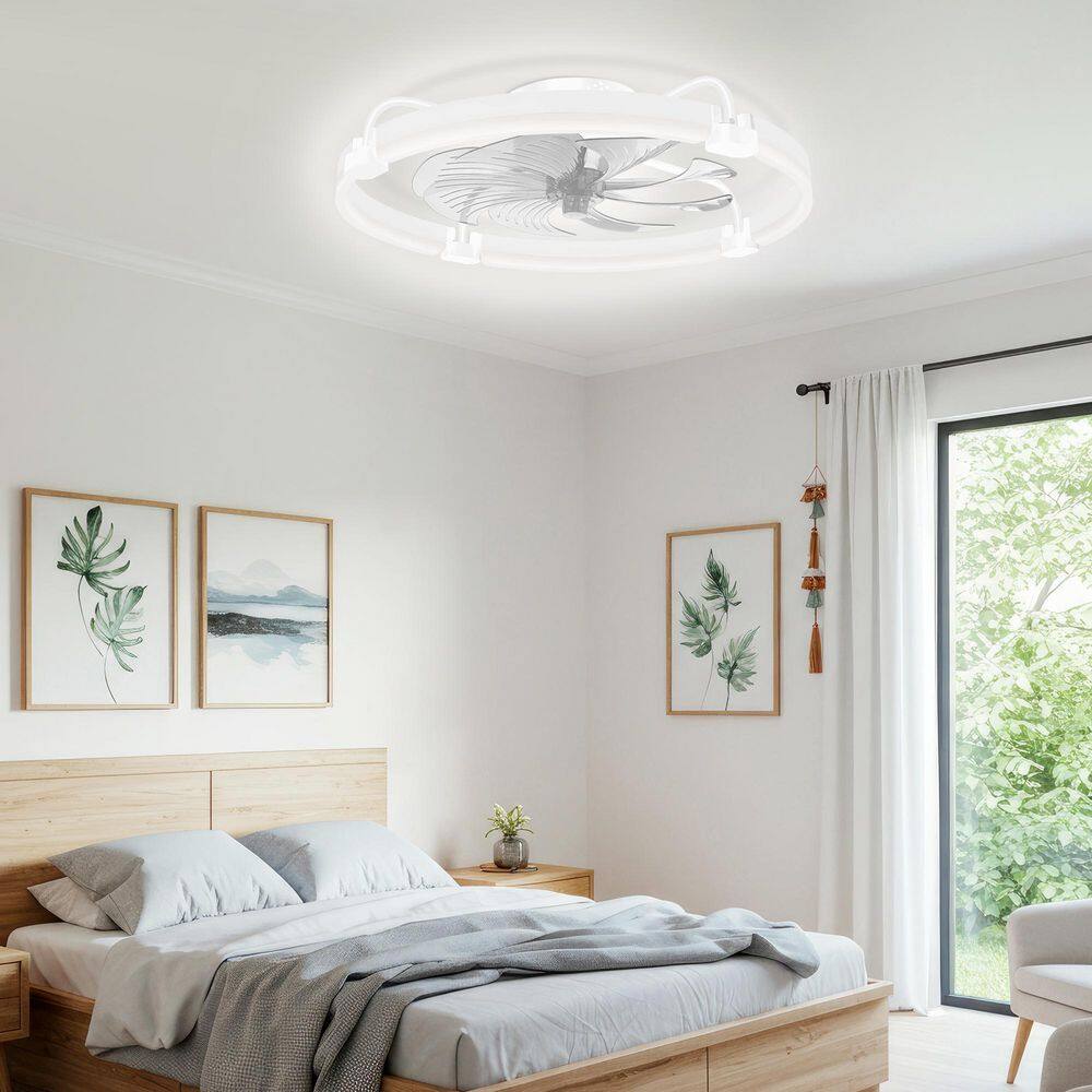 24 in. Modern Indoor Matte Quiet White Profile Ceiling Fan Integrated LED with Color Temperature and Remote Included price history on PriceWatchPro