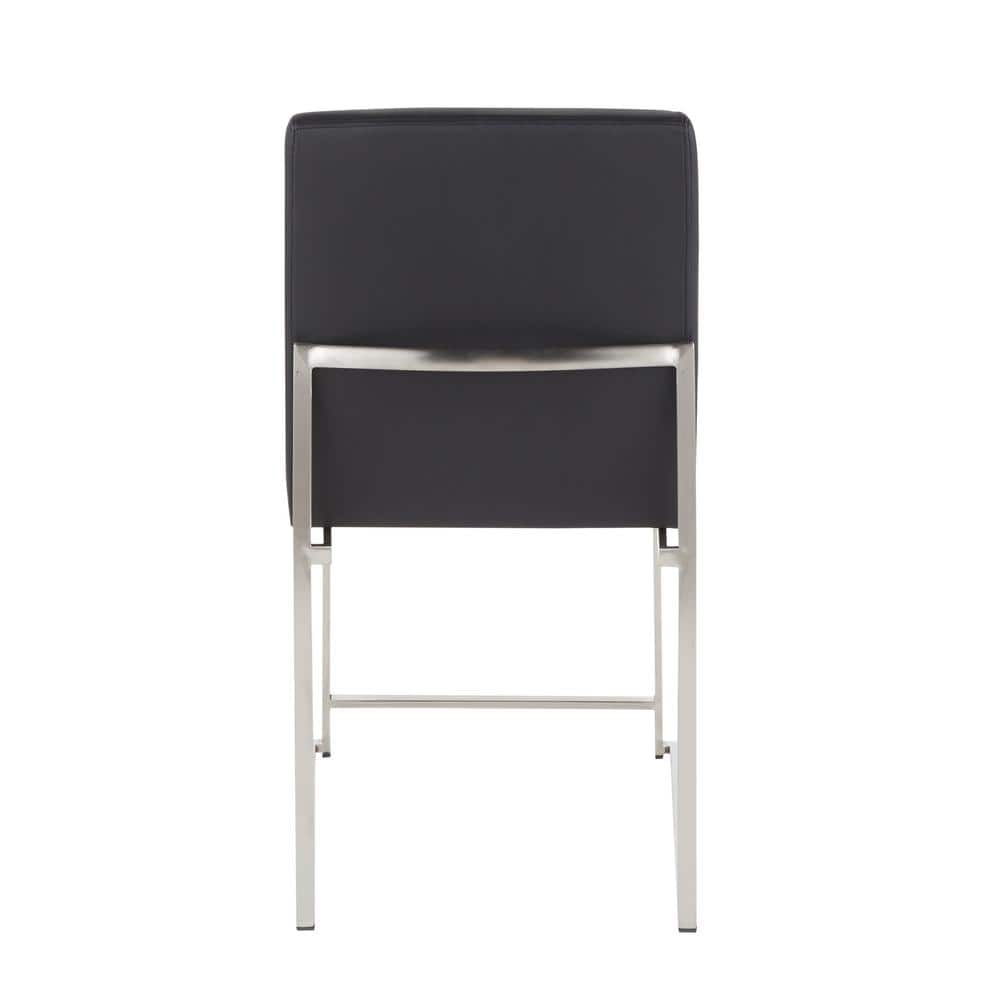 Fuji Contemporary High Back Faux Leather Dining Chair in Black