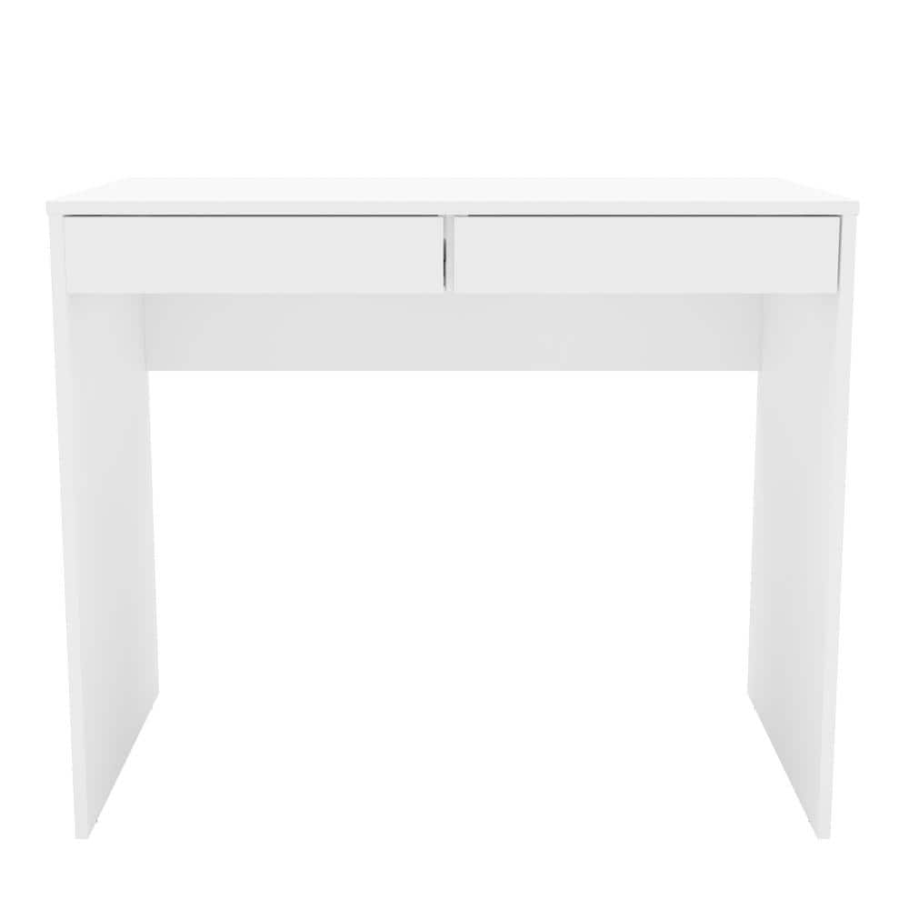 Desk White & Chrome X-Shaped Legs Rectangular With 2 Drawers 42" x 19" x 31"H 