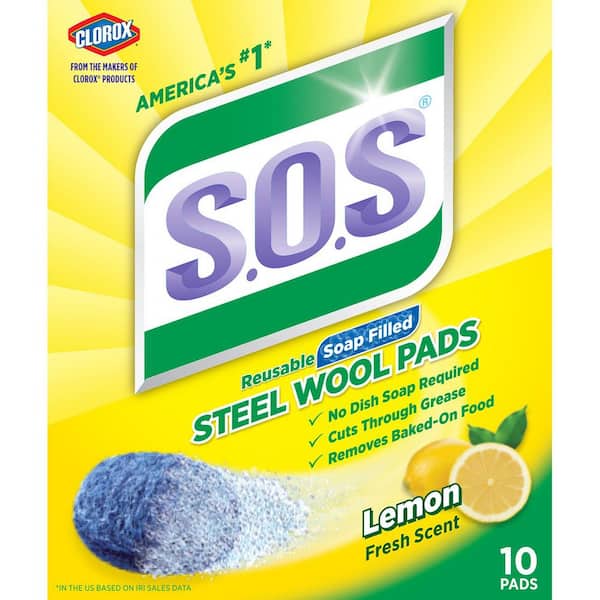 S.O.S Lemon Fresh Scent Steel Wool Soap Scouring Pads (10-Pack)