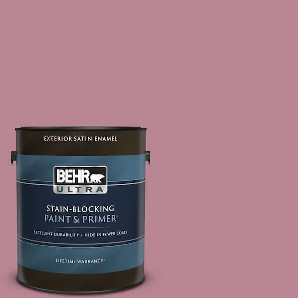 BEHR ULTRA 1 gal. #BIC-19 Berry Blush Satin Enamel Exterior Paint & Primer