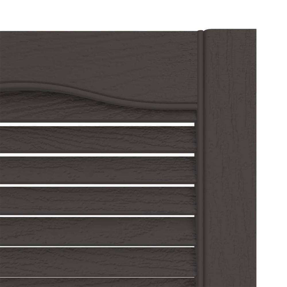 Tuxedo Gray 14.5" x 48" Louvered Vinyl Decorative Shutters
