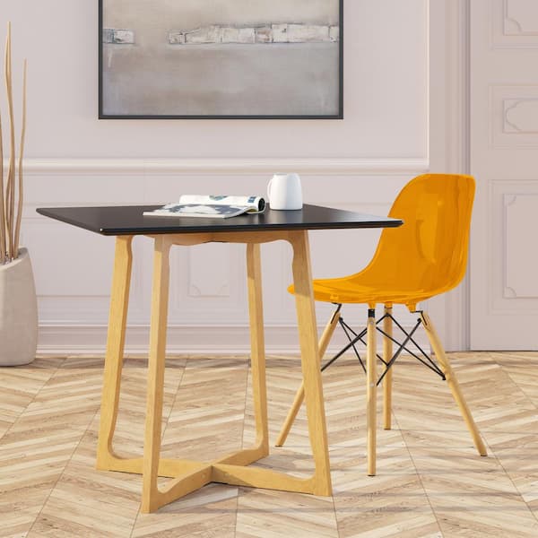 Leisuremod Dover Transparent Orange Side Chair