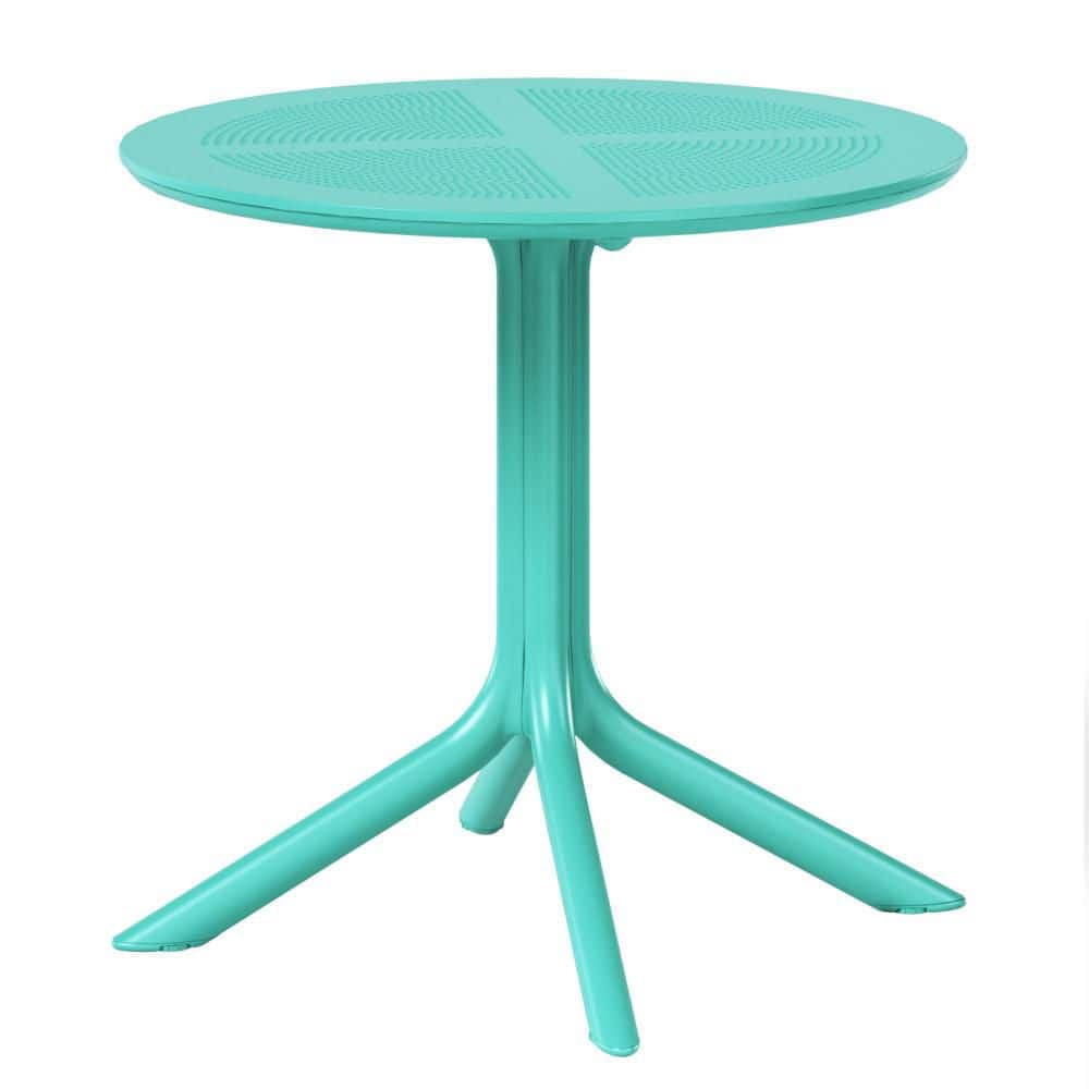 "Frond&Form Modern Outdoor Patio Poly Plastic 31.5"" Round Dining Table in Turquoise" price history on PriceWatchPro