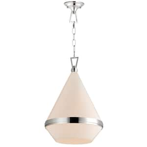 Giza 15.5 in. 1-Light Polished Nickel Pendant Light