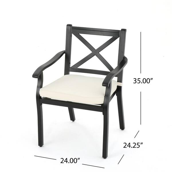 Aluminum Metal Outdoor Dining Chairs, Dining Chair Height Standard