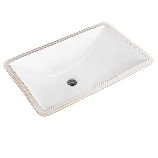16.9 in. x 11 in. x 7.5 in. Undermount Sink in White Ceramic