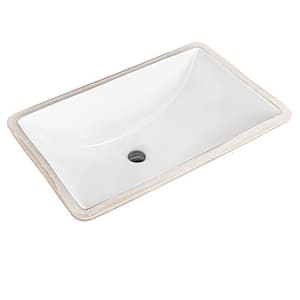 16.9 in. x 11 in. x 7.5 in. Undermount Sink in White Ceramic