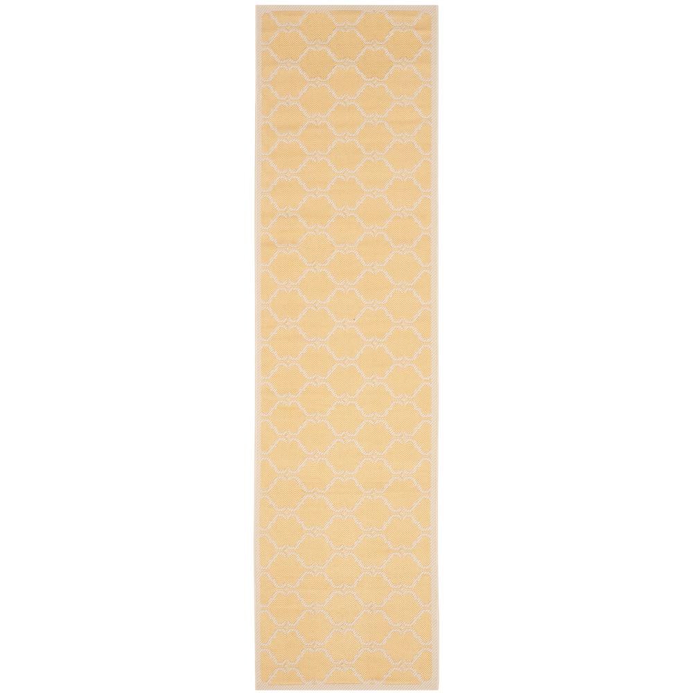 Courtyard Yellow/Beige 2 ft. x 12 ft. Border Trellis Indoor/Outdoor Runner Rug price history on PriceWatchPro