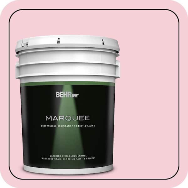 BEHR MARQUEE 5 gal. #120C-1 April Blush Semi-Gloss Enamel Exterior Paint & Primer