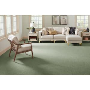 Cleoford Leprechaun Green 47 oz. Triexta Texture Installed Carpet