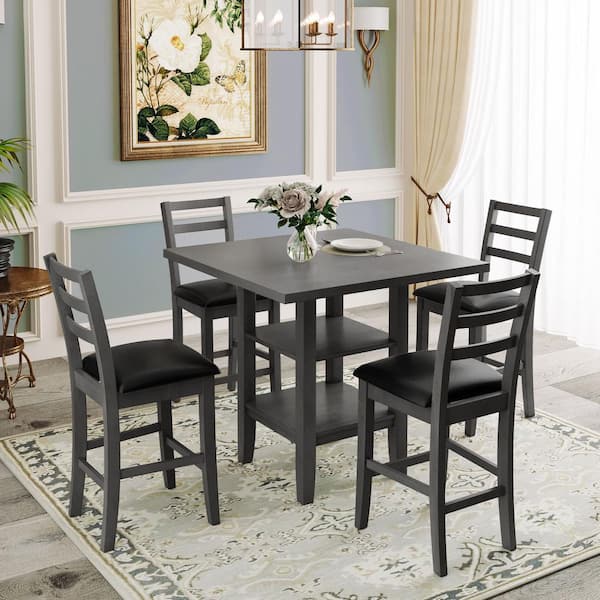 Dining Set Square Table, Counter Height Dining Room Table With Storage