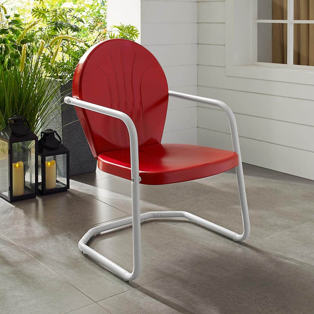 Griffith Bright Red Gloss Metal Outdoor Lounge Chair