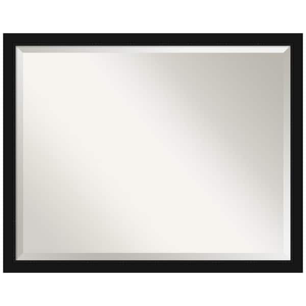 Avon 30 in. x 24 in. Casual Rectangle Framed Black Narrow Bathroom Vanity Mirror