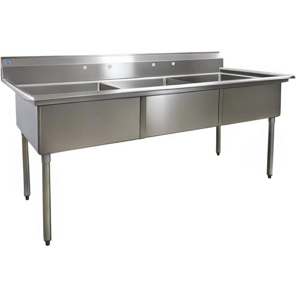 77 in. Freestanding Stainless Steel Commercial NSF 3 Compartments Sink EC3T24 18-Gauge price history on PriceWatchPro
