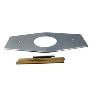 1-Hole, 13-in wide Remodel Plate for Moen and Delta, Polished Chrome