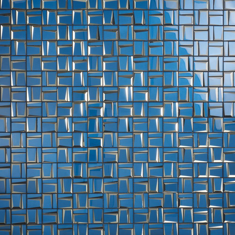 Kaur 12" x 12" Blue Glass Mosaic Wall Tile