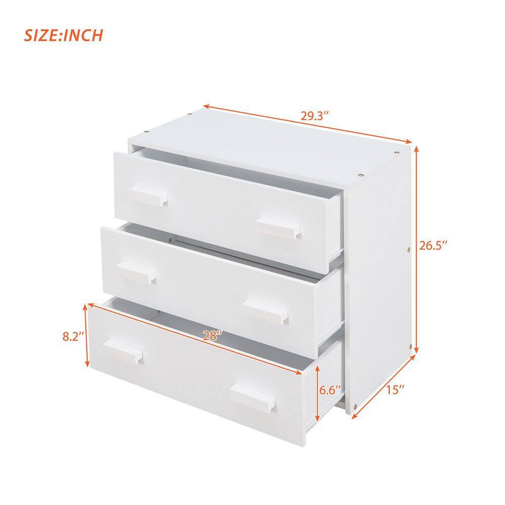 Harper & Bright Designs White Twin Size Wooden Loft Bed with Cabinet and Shelf Harper & Bright Designs White Twin Size Wooden Loft Bed with Cabinet and Shelf - 3