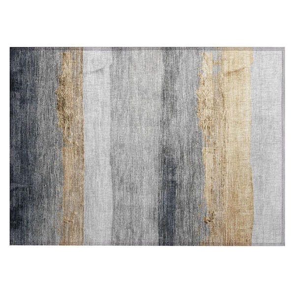 Chantille Machine Washable Indoor/Outdoor Abstract ACN1883 Gold 2 ft. x 3 ft. Accent Rug