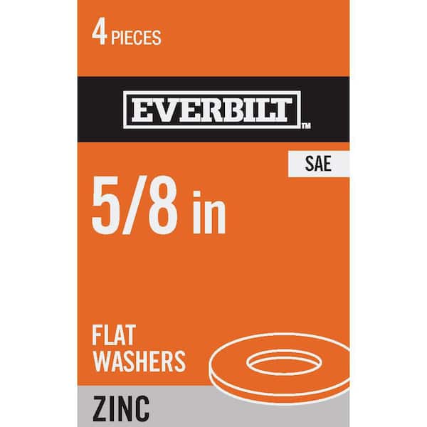 Everbilt 5/8 in. Zinc Flat Washer (4-Pack)